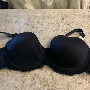 NWT Deesse Lingerie Black Lined Moulded Lace Underwire Sexy Bra Size 38DDD (38E)